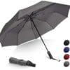 Compact portable umbrella – grey polyester with cover case
