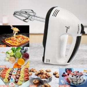 White compact egg beater – 1 pc kitchen mixing tool
