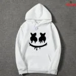 Men’s cotton sublimation graphic hoodie – white front view