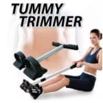 Single spring tummy trimmer – black with anti-slip foot pedals