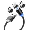 3-in-1 magnetic charging cable – Micro USB, Type-C, iPhone