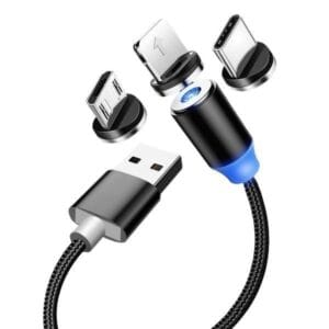 3-in-1 magnetic charging cable – Micro USB, Type-C, iPhone