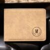 Men’s leather wallet in mustard color – plain leather
