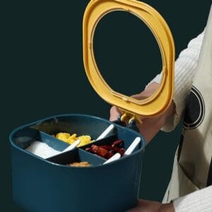 4 in 1 spice box with spoons – durable plastic organizer