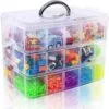 3 layered transparent jewelry organizer box with compartments
