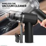 Portable black vacuum cleaner – compact handheld design