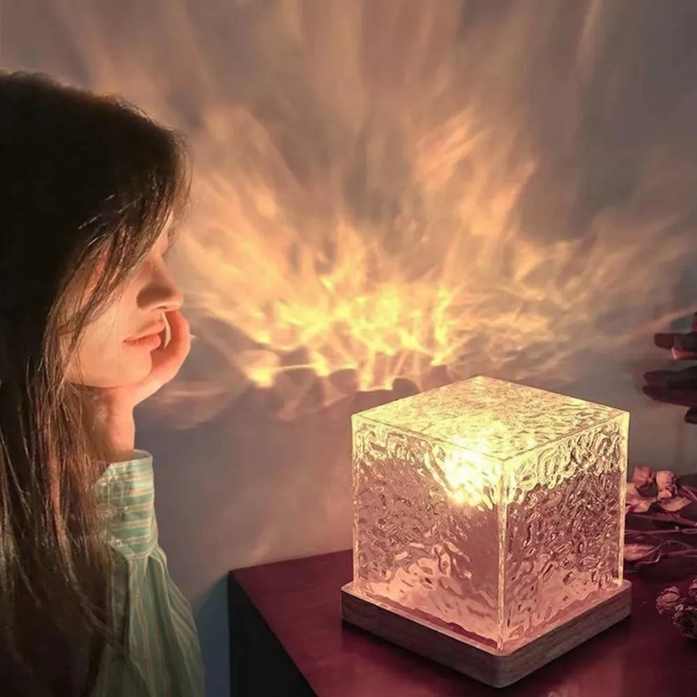 Rotating water ripple small night light with RGB colors