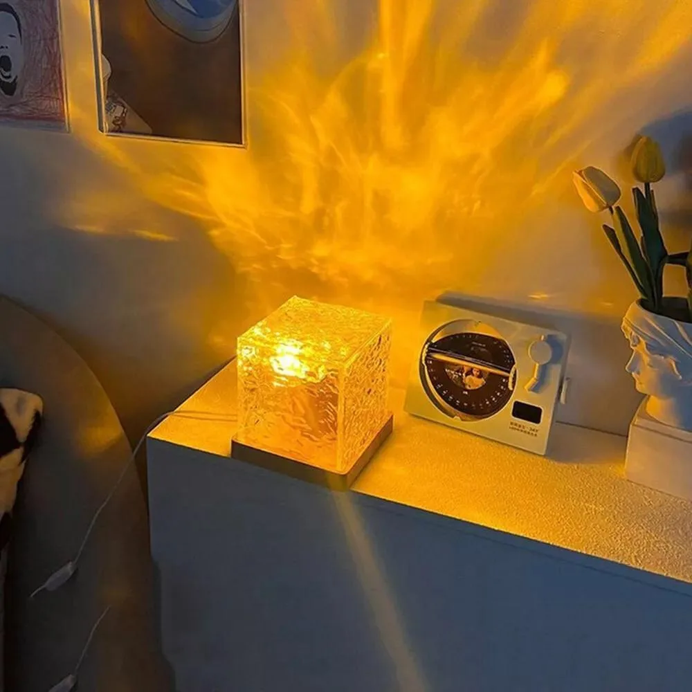 USB-powered acrylic ripple night lamp