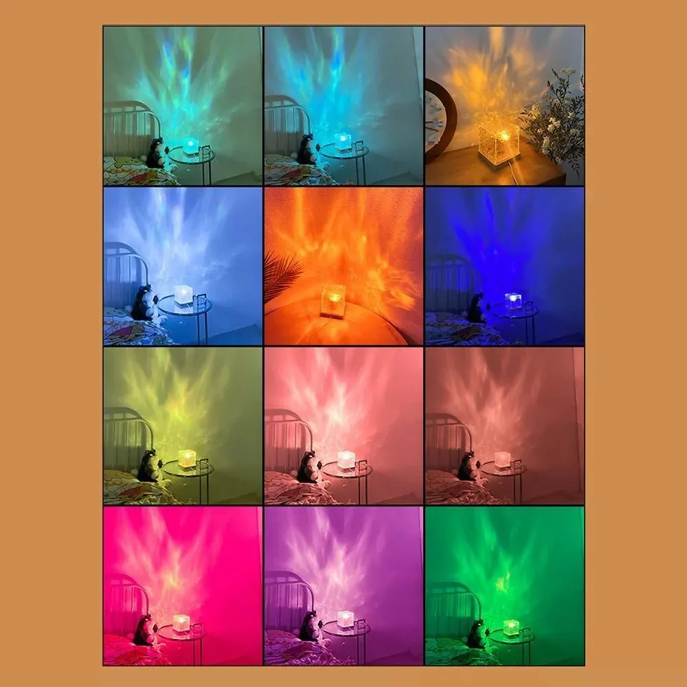 USB-powered acrylic ripple night lamp multicolors
