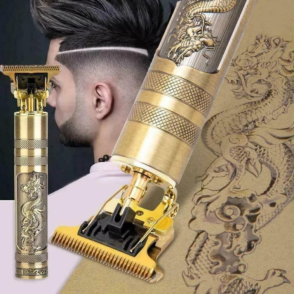 Golden men’s hair trimmer – stylish grooming accessory