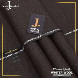 Unstitched men’s wool suit fabric – brown (folded)