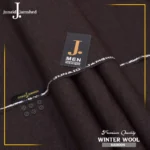 Unstitched men’s wool suit fabric – maroon (folded)