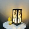 Cozy bedside or floor lamp with golden glow