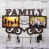 Personalized picture frame key holder – brown MDF wall organizer