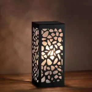3D laser cutting wooden lamp – medium black & golden design