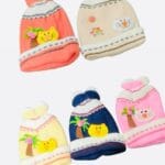 Baby embroidered woolen caps – pack of 3 multicolor