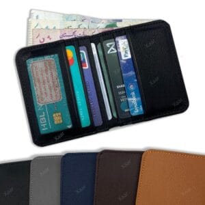 Blue unisex bi-fold wallet – stylish and compact