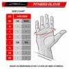 Beige workout gloves – lightweight and durable design size chart
