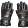 Men’s rexine plain black leather gloves – front view