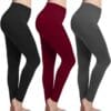Side view of plain fleece leggings stretch fit
