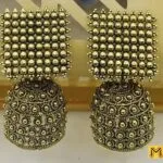 2 layered aluminium plated resin jhumka in yellow color