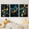 Wooden wall décor frames with floral patterns