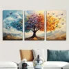 8x11 inch multicolor wooden tree wall frame set of 3
