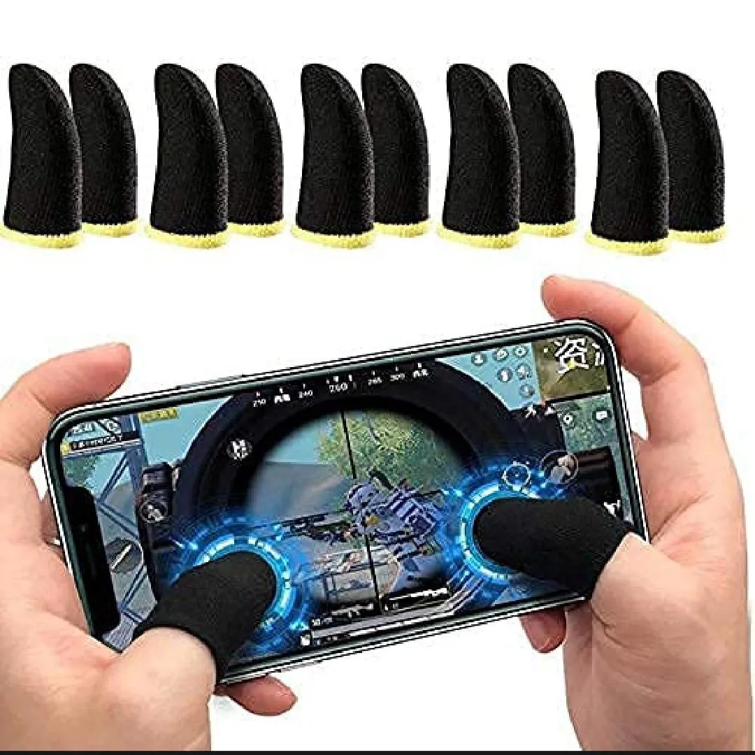 Black cotton thumb sleeve pack of 6 for mobile gaming