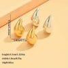 Pair of funky silver plated artificial stone earrings