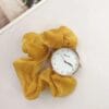 Yellow strap quartz women’s round analogue watch