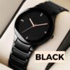 Men’s quartz chain strap watch – black stainless steel