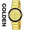 Men’s quartz chain strap watch – golden stainless steel