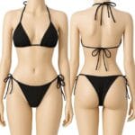 Black lycra bikini set for women – plain design