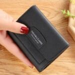 Women’s leather wallet – multicolor card holder front view