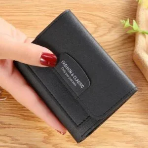 Women’s leather wallet – multicolor card holder front view