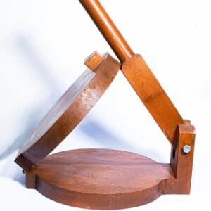 Wooden belan chakla – red rolling pin with board