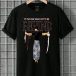 Men’s black cotton printed T-shirt – front view
