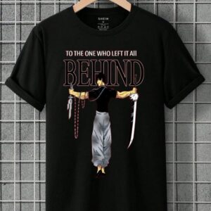 Men’s black cotton printed T-shirt – front view