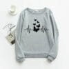 Women’s grey fleece printed sweatshirt – front view