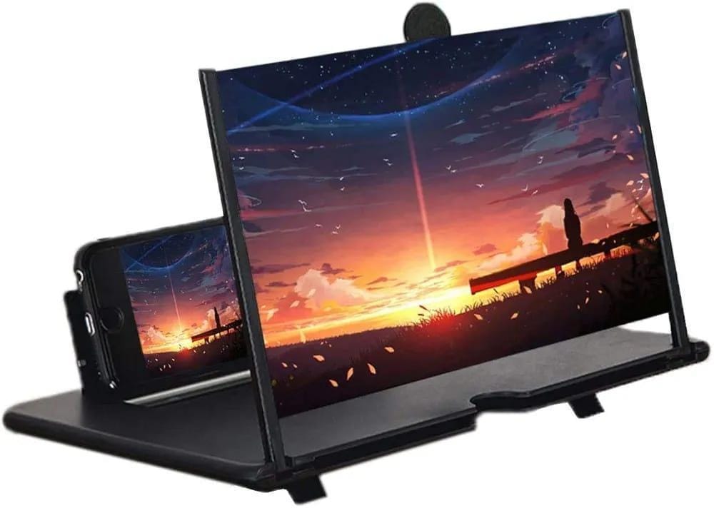 Black video amplifying screen for mobile phones