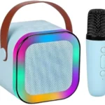 Portable pink wireless speaker with modern design