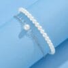 Pair of silver plated pearl anklets – front view
