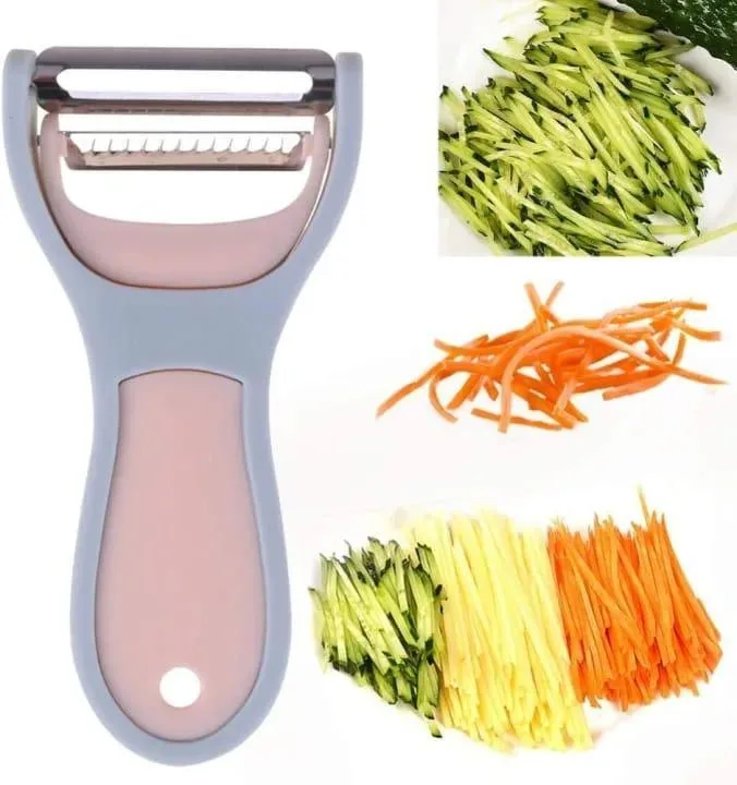 2 in 1 vegetable peeler – compact pink design