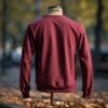 Back view – men’s fleece sweatshirt maroon