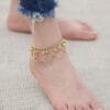 Bell design gold plated anklet front view
