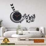 Calligraphy wall clock in MDF – 27 x 21 inches