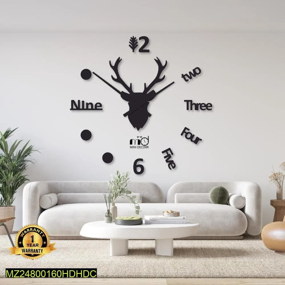 Laser-cut wall clock with laminated finish