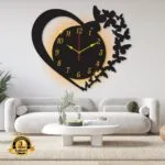 Heart shaped laminated wall clock with backlight