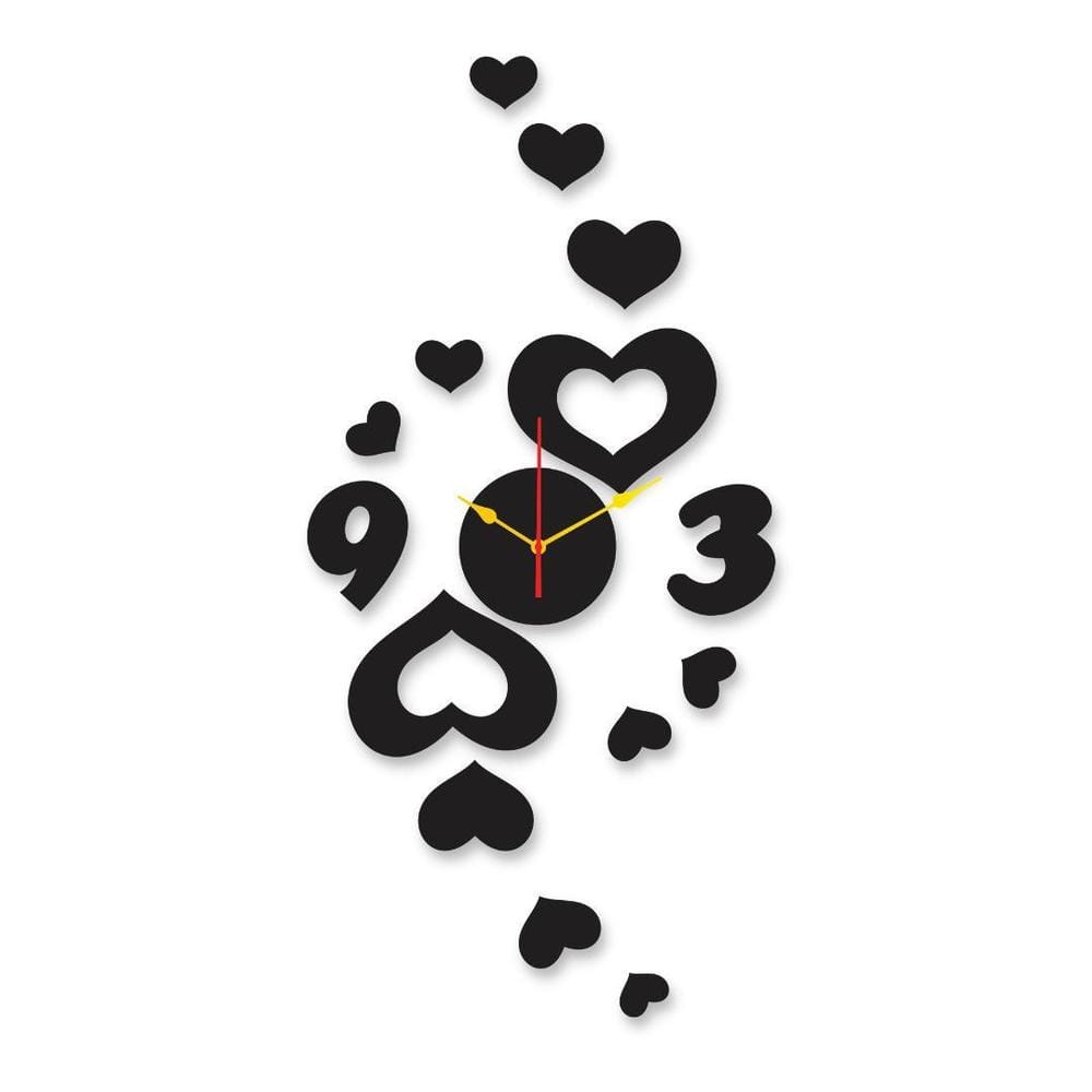 Modern heart-themed wall clock – 12x18 inches