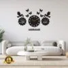 DIY wall clock decoration in black MDF, 18x14 inches